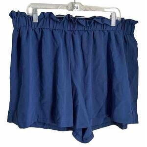 WOMENS PLUS JUNIOR SIZE 3XL‎ ROYAL BLUE SHORT FLOWY SHORTS WITH ELASTIC WAIST